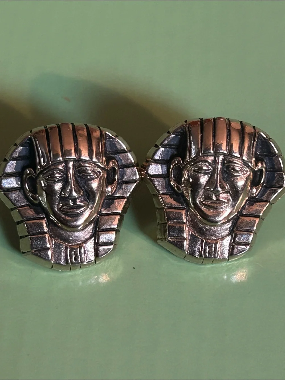 SWANK KING TUT Tutankhamen Egyptian Pharaoh Statement Gold Cuff links